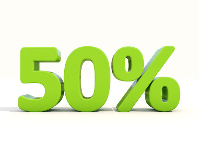 50%百分比率图标上的白色背景