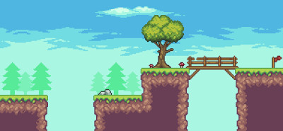 像素艺术街机游戏场景8bit