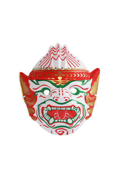 黑白色背景上的哈努曼面具