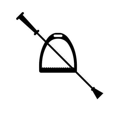 向量平马骑马镫和马鞭轮廓