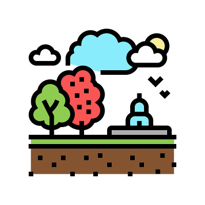 休闲土地颜色图标矢量插图