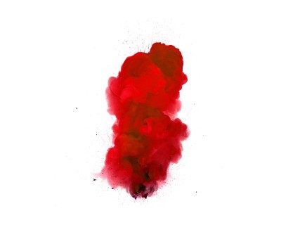 摘要，红色的火焰在白色的背景下爆炸