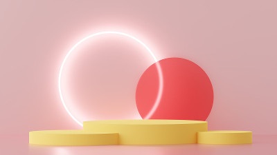 最小但充满活力的3D插图。
