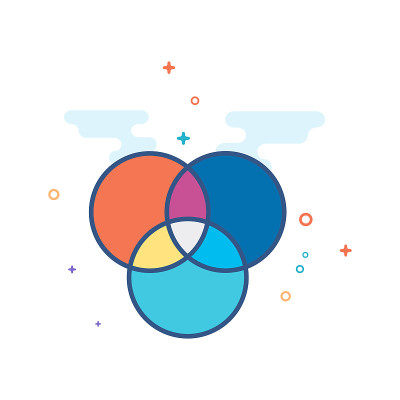 Flat Color Icon - Color wheels