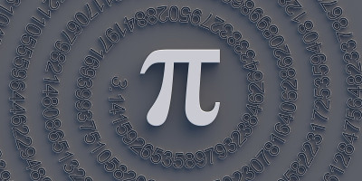 圆周率符号和数字。希腊字母，数学符号和十进制序列。三维演示