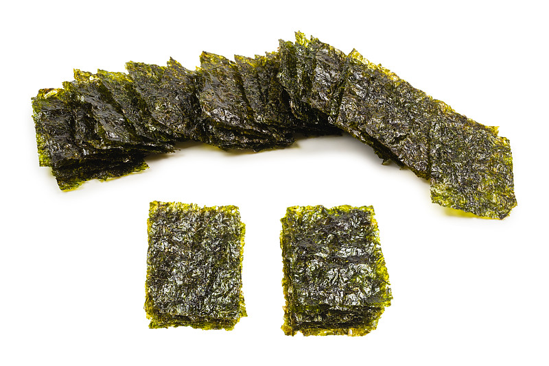 海苔孤立在白色上。