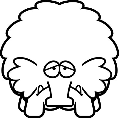 悲伤的卡通长毛象