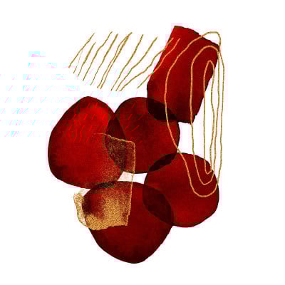 现代插画的一套水彩污渍，金线、粉、笔触。红酒圈为墙画，标志，盖孤立