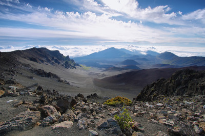 毛伊岛哈雷阿卡拉火山的火山口