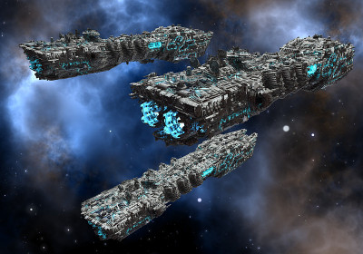 未来宇宙飞船在深空3d插图