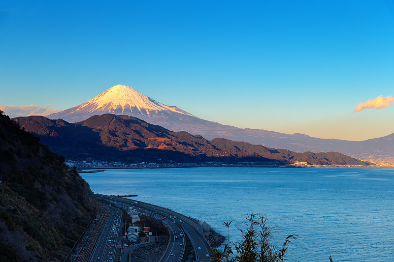 静冈县美丽的富士山。