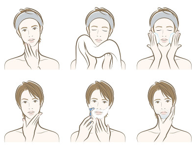 男性面部表情的插图