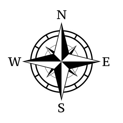 古董罗盘图标。矢量插图。罗盘导航图。玫瑰图标。