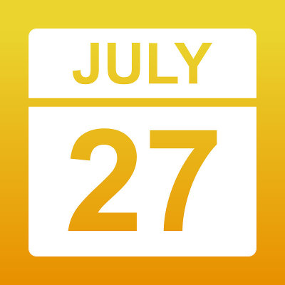 July 27. Day on the calendar.