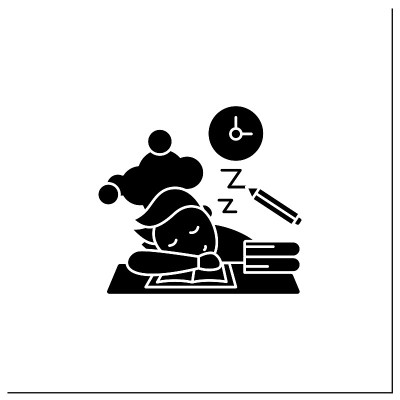学校拖延字形图标