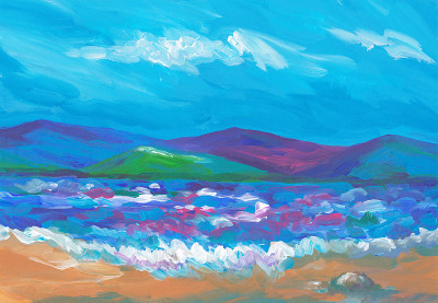 海边山水画