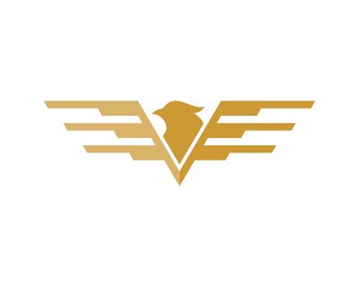 展开翅膀与V字母首和鹰头
