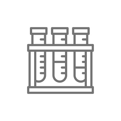 医用试管，分析线条图标。