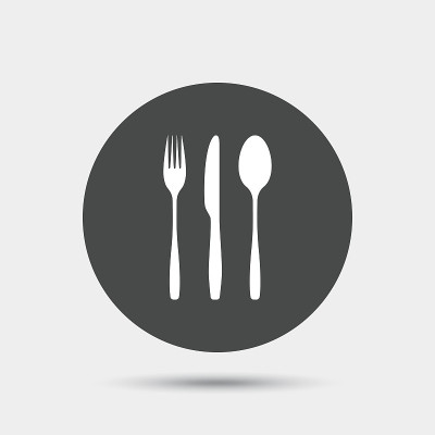 叉、刀、汤匙。餐具。