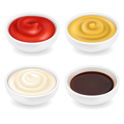 Sauces in bowls set