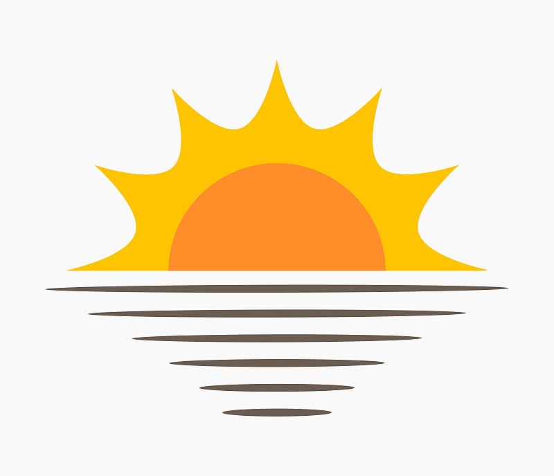 Sun and sea icon.