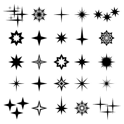 火花和火花元素和符号的矢量插图