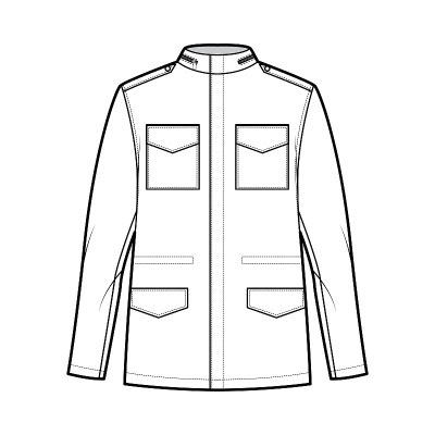 M-65 field jacket technical fashion illustration w