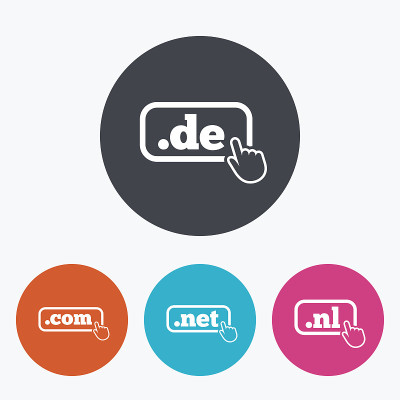 顶级域名的迹象。De, Com, Net和Nl。