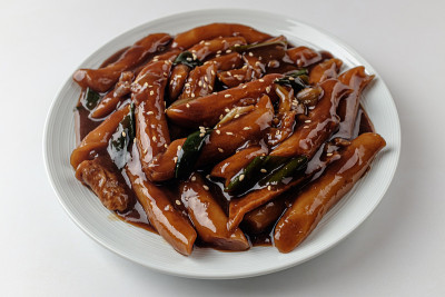 黑色tteok-fried
