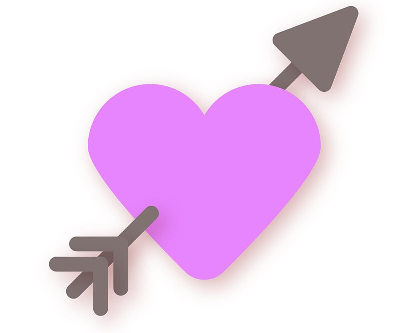 Purple Arrow and Heart C