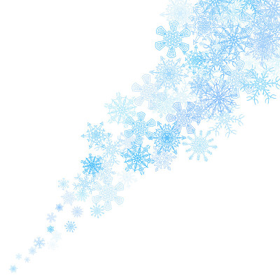 蓝色的雪花在黑暗中暴雪