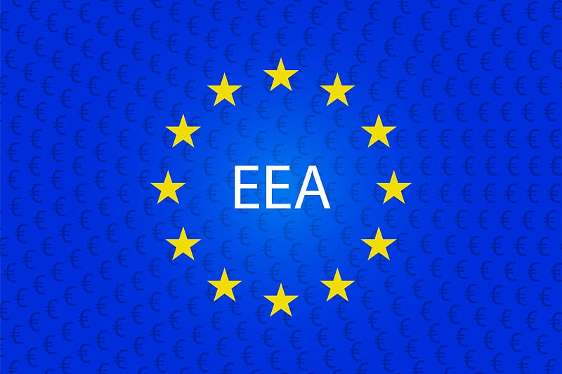 European Economic Area - EEA. European Union flag 