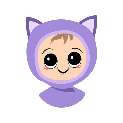 一个戴着猫帽，有着大眼睛和灿烂笑容的孩子的化身