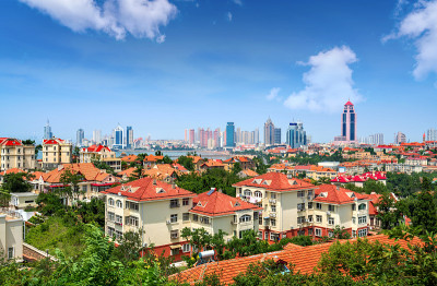中国青岛的德国式历史建筑。