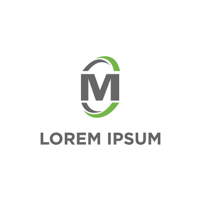 矢量插图字母m圆图标设计
