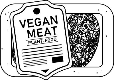 素食者使用大豆等的肉类轮廓