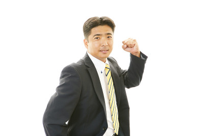 享受成功的商人
