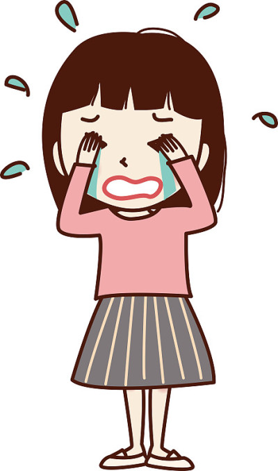 一个女孩在哭。