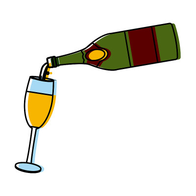 香槟酒瓶和酒杯