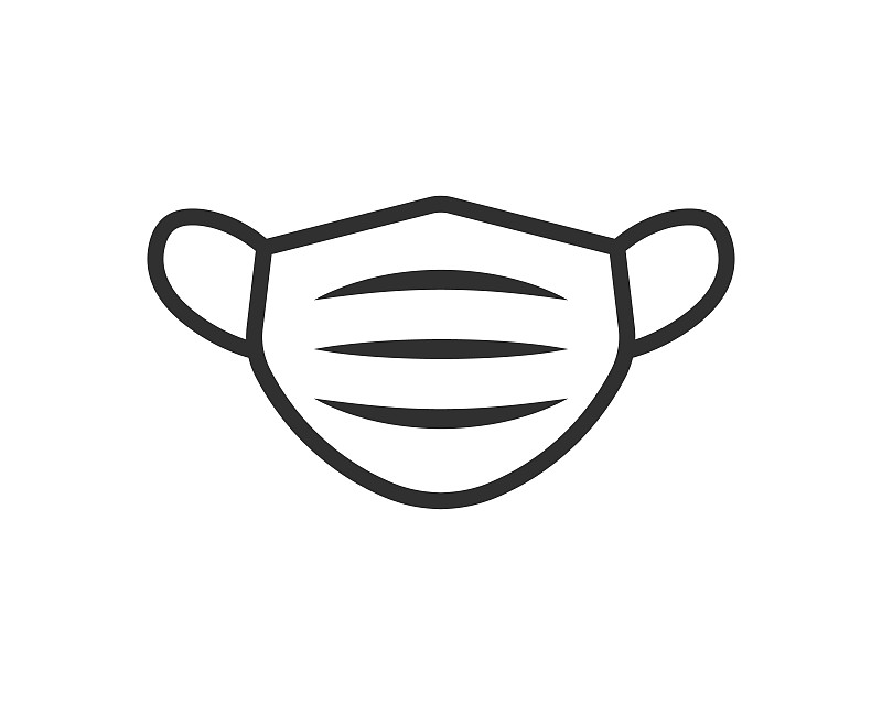 戴面具。没有面具就不能进入。医用防护口罩图标形状。流行病、大流行性病毒面罩标志标志。矢量插图形象。孤