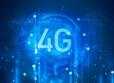 数字背景上的4G符号