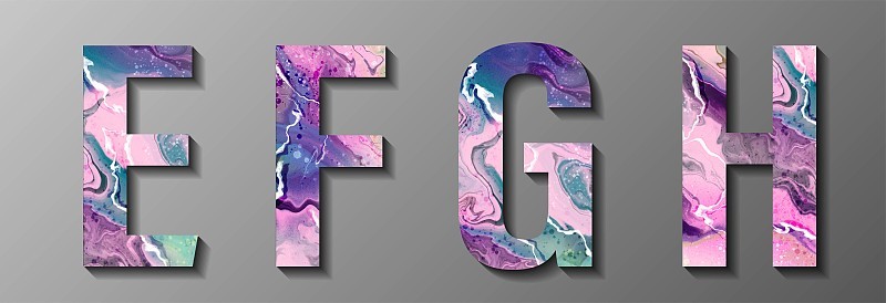 字母e f g h大理石纹理