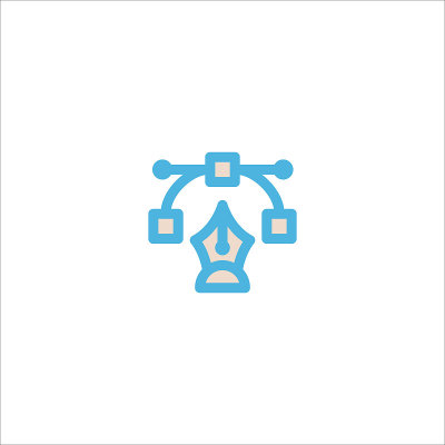 钢笔工具光标图标平面矢量标志设计流行