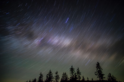夜空中星星的轨迹
