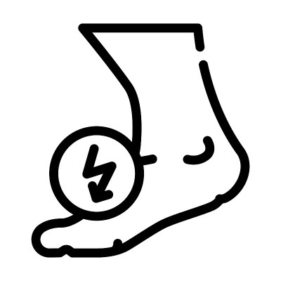 腿部切割疼痛时行走线图标矢量插图
