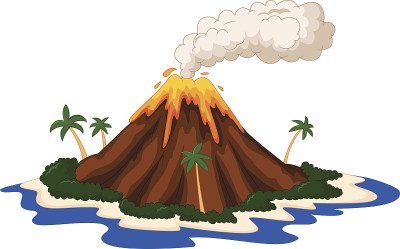 火山岛卡通