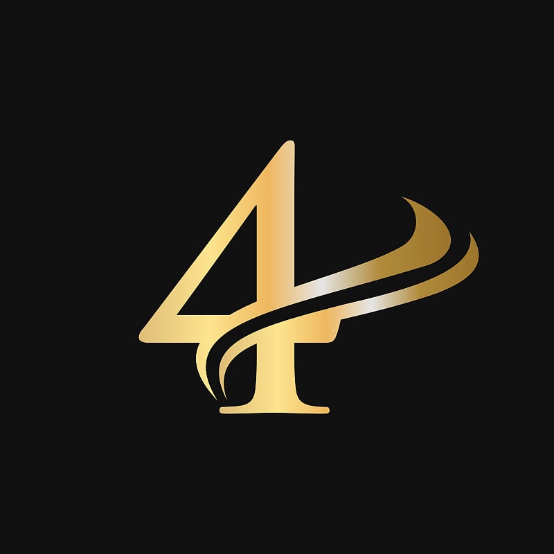 4 Letter Logo Luxury Concept。为公司名称，标签，徽章，印刷，纺织，spa