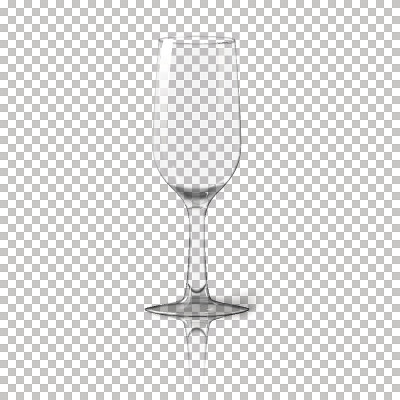 空白高透明照片现实孤立的葡萄酒杯与反射