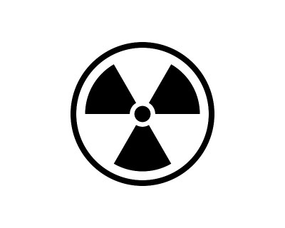 放射性图标核符号。铀反应堆辐射危害。放射性有毒危险标志设计