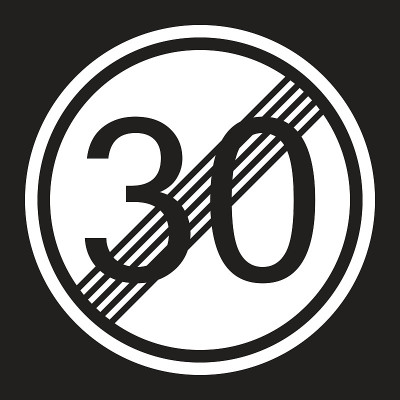 结束最高限速30平标志图标